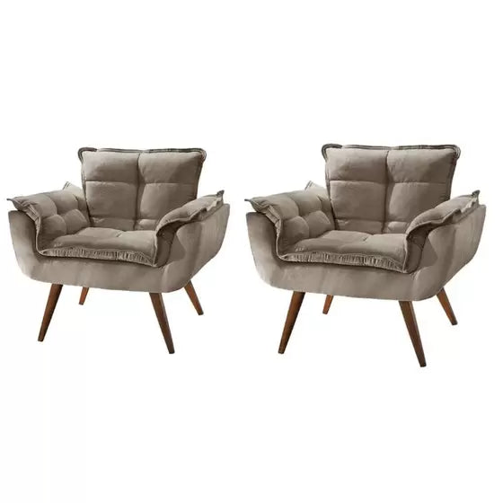 Kit 02 Sillón Opala Decorativo Patas Palito