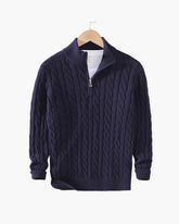 TAEBAEK Zipped Cable Sweater
