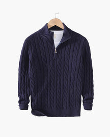 TAEBAEK Zipped Cable Sweater