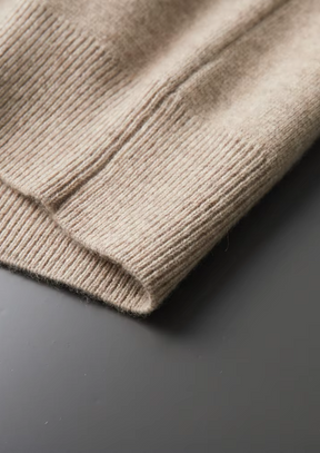 EXTRA-FINE MERINO WOOL ZIP POLO CARDIGAN
