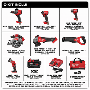 KIT MILWAUKEE – 7 HERRAMIENTAS PROFESIONALES