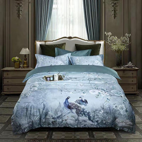 Juego de cama de lujo de 4 piezas en 100 % algodón egipcio de 600 hilos