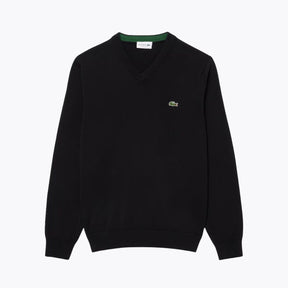 LC Monochrome Cotton V-neck Sweater
