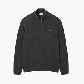 LC Zipped High Neck Carded Wool Sweater