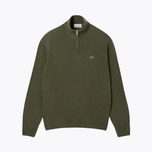 LC Zipped High Neck Carded Wool Sweater