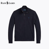 RL Mesh-Knit Cotton Quarter-Zip Sweater