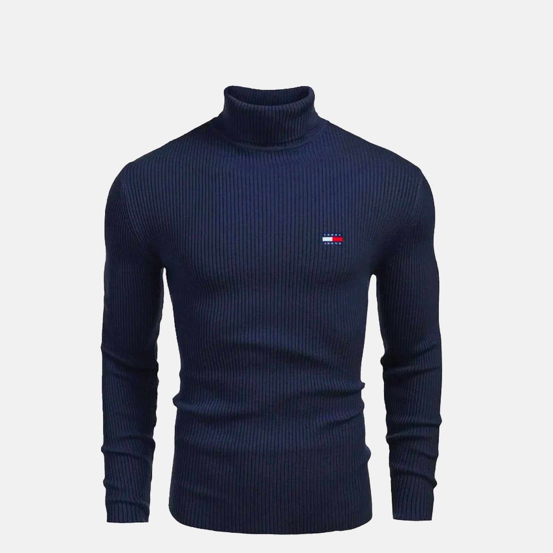 TH Turtleneck Cable-Knit Wool Sweater