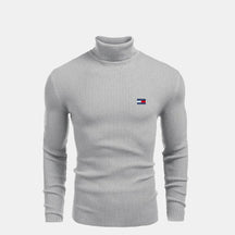 TH Turtleneck Cable-Knit Wool Sweater