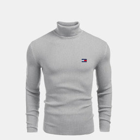 TH Turtleneck Cable-Knit Wool Sweater