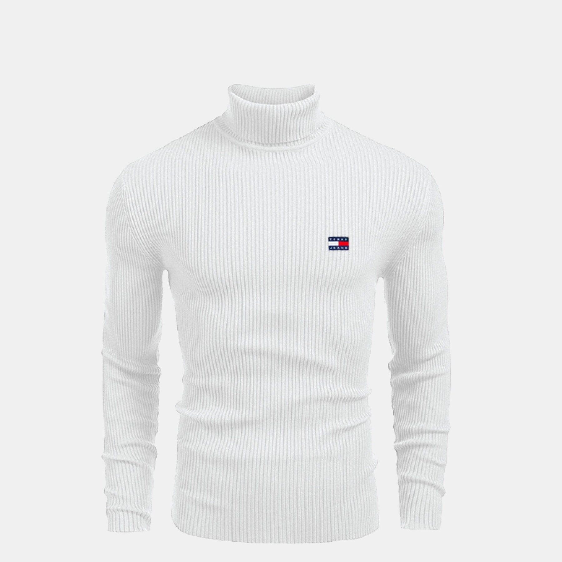 TH Turtleneck Cable-Knit Wool Sweater